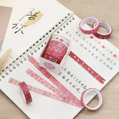 5 Stück Kawaii Washi Tapes Set Scrapbooking Aufkleber Zubehör Japanisches süßes koreanisches Briefpapier Journaling Ästhetisches Masking Tape