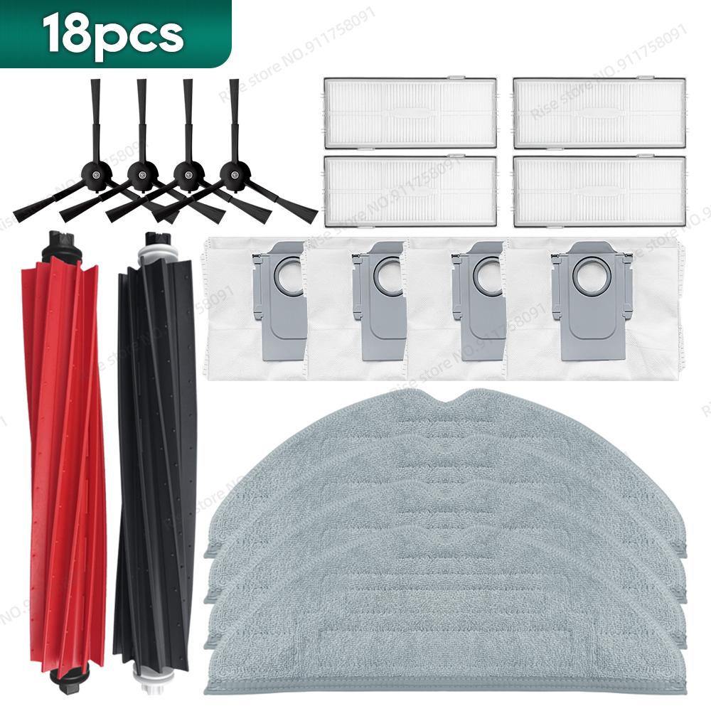 Compatible For Roborock S8 / S8 Pro Ultra / S8 Plus Accessories Main Brush Hepa Filter Dust Bag Mop Cloth Spare Parts