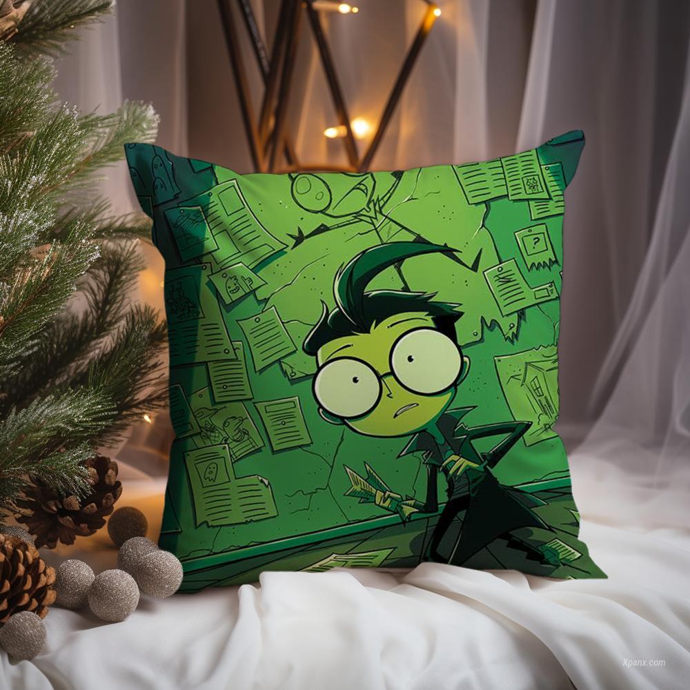 Cute I-Invader Z-Zim Cushion Cover Premium Comfort Reversible Pillow Cove -Two In One Design For Any Room & Car Interior