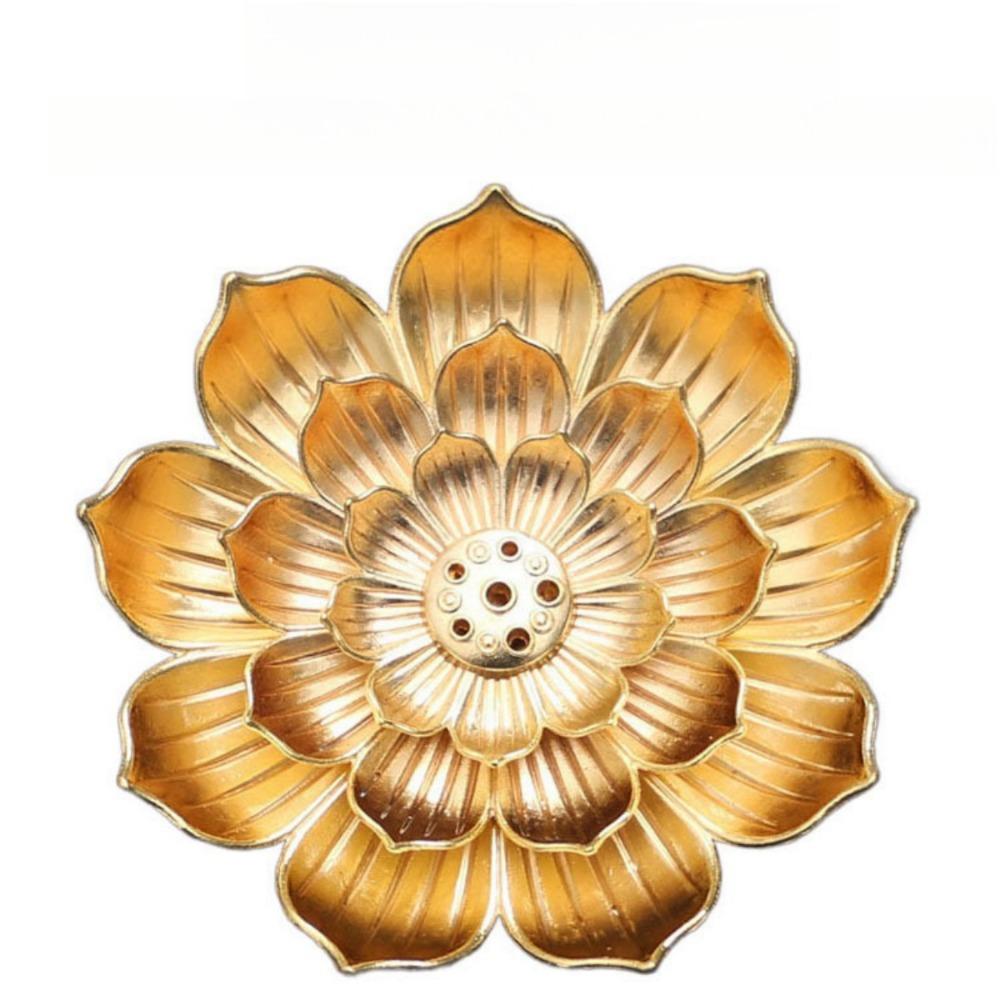 

1pc Elegant Lotus Incense Burner Ideal for Home, Office and Teahouse Decor | Metal Incense Burner for Yoga Studios, Spas,camping