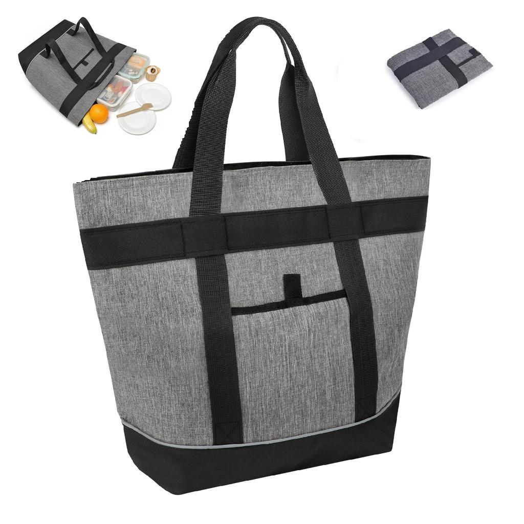 SANLIKE Insulated Lunch Bag Cooler Large Capacity Lightweight Tote Eco Large Capacity Commuting Bag, 30L, Self-Standing, Foldable, Refrigerated, Warm,