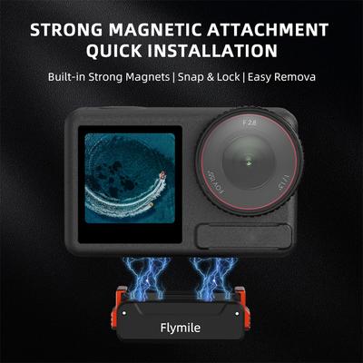 For DJI ACTION 4/5 Pro Magnetic Quick-Release Base Anti-Slip 1/4 Folding Adapter Metal Base Sports Camera Magnetic Base
