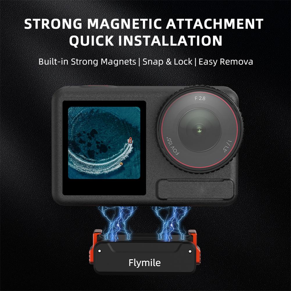 For DJI ACTION 4/5 Pro Magnetic Quick-Release Base Anti-Slip 1/4 Folding Adapter Metal Base Sports Camera Magnetic Base