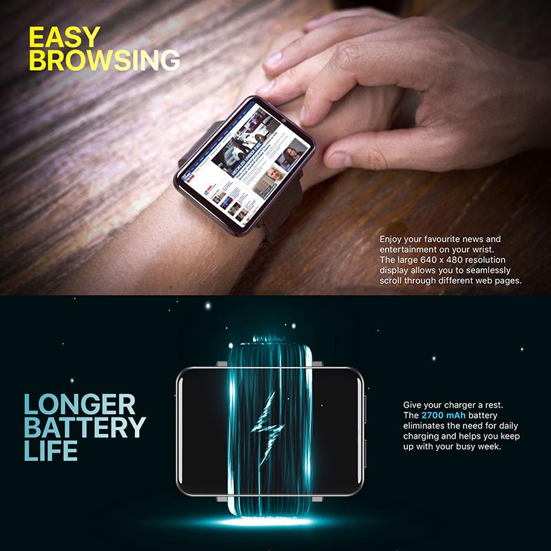 2.86inch Smart Watch Large Screen Android 4G Pluggable Card Phone GPS Smart 4G Watch Waterproof IP67 SIM Card Smartwatch