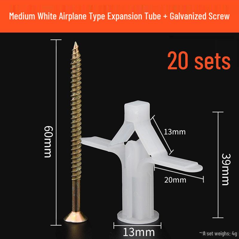 Gypsum Board Self-Tapping Expansion Screw and Plug Set