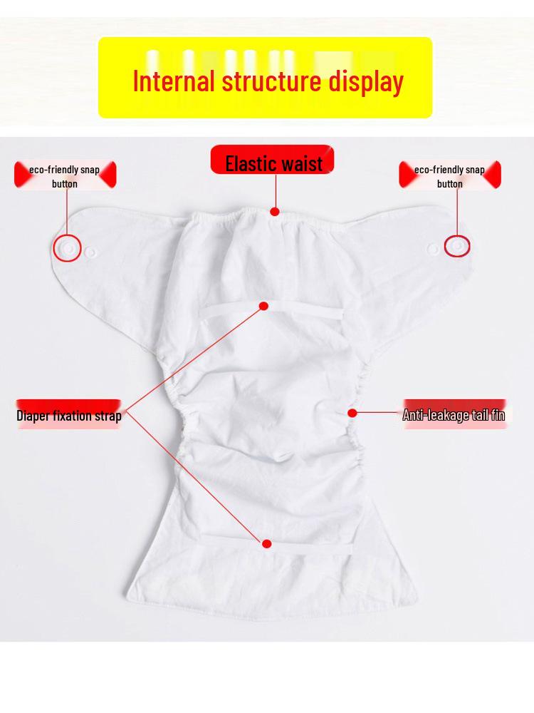 Waterproof Cotton Baby Diaper Pants - Breathable, Leakproof, Washable Snap-On Training Pants for Newborns and Infants