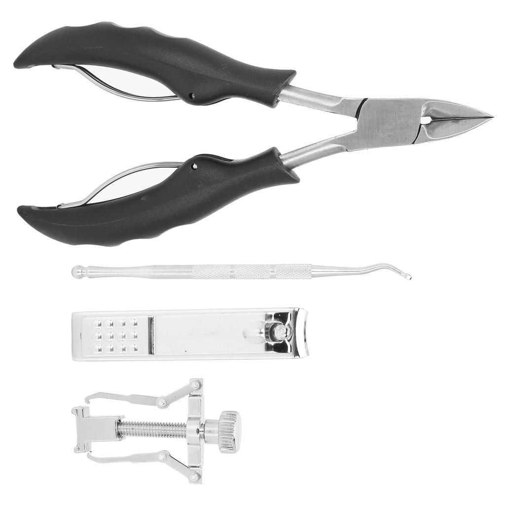 Double Spring Toenail Clippers Ingrown Toe Nail Pedicure Clippers Toenail Corrector SetBlack