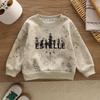 2025 Boys' Tie-Dye Sweatshirt & Crossbody Bag Set - Long Sleeve, Round Neck, Korean Style Two-Piece for Autumn & Spring