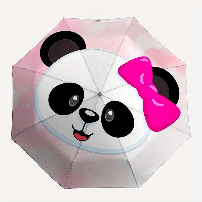 1pc Panda Bow Themed High-quality Umbrella,Automatic Opening and Closing Umbrella,Multi-functional Umbrella G0811252