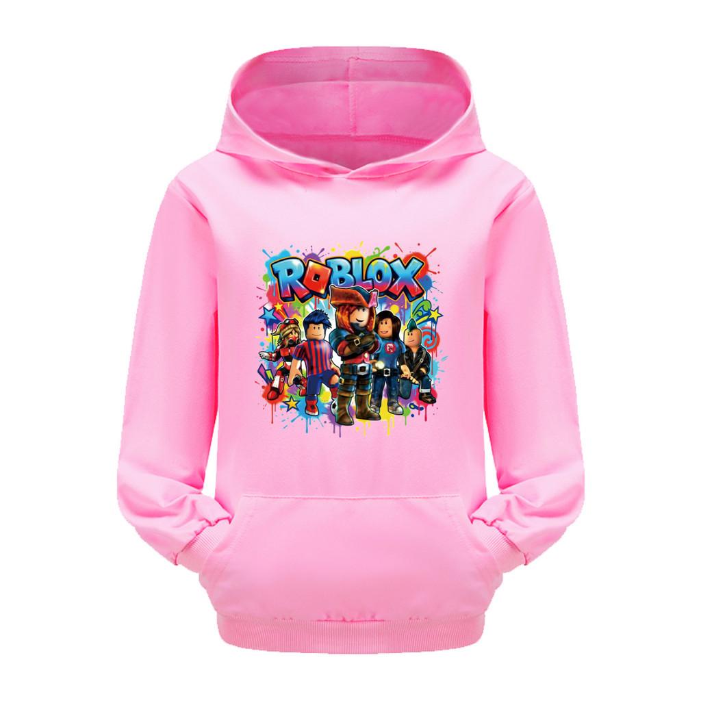 5578 Children Fashion Boys Girls Roblox Print Pocket Long Sleeves Hoodies with Pocket 110cm
