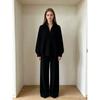 Womens Oversized Knit Sweater Wide Leg Pants Set Casual Solid Color Lounge Outfit Winter