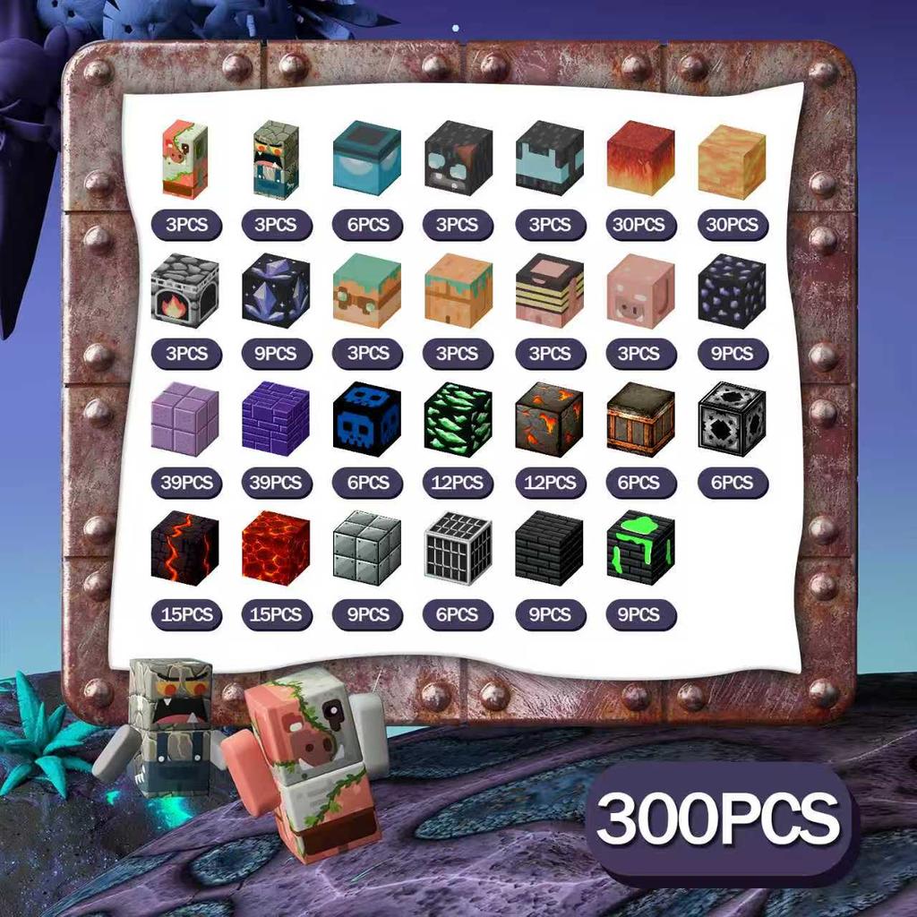 Magnetic Building Blocks Mine World Magnet Lava Dark Cave Midnight Bear Brick Cube Education Sensory Halloween Toy Children Gift