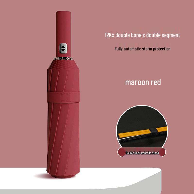 Automatic 60-Rib Folding Umbrella with UV Sun Protection