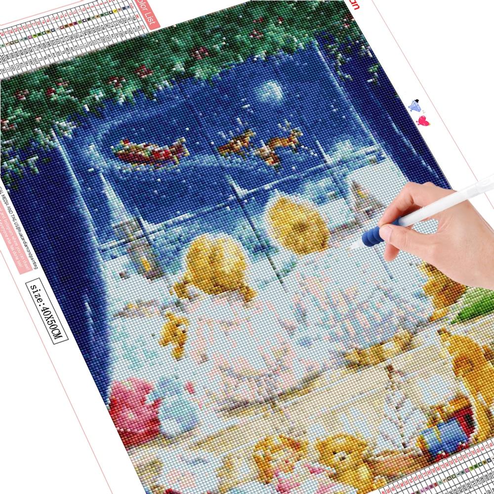 5D DIY Diamond Painting Kids Rhinestone Picture New Arrival Diamond Embroidery Cartoon Mosaic Christmas Decorations