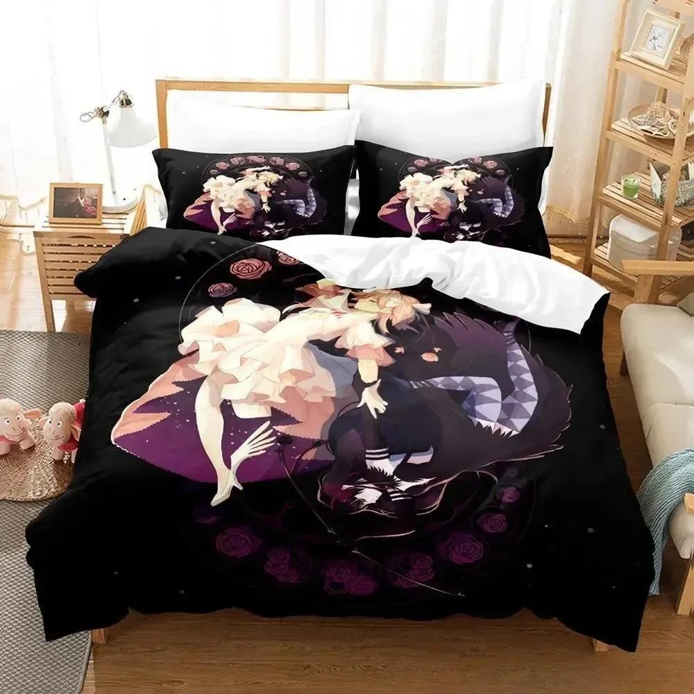 Puella Magi Madoka Magica Cartoon Comfortable Duvet Quilt Cover Pillowcase Bedding Set Children Bedroom Decoration Home Textile