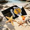 Custom Name Personalized Los Angeles Lakers Basketball Print Beach Towel, for Trip Camping Beach Party Home Decor, Birthday Gift for Family & Friends