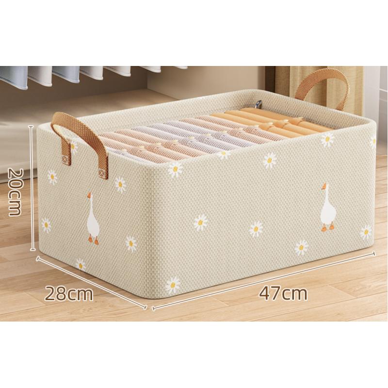 Clothes Storage Box, Steel Frame Storage Box, Household Fabric Foldable Storage Box