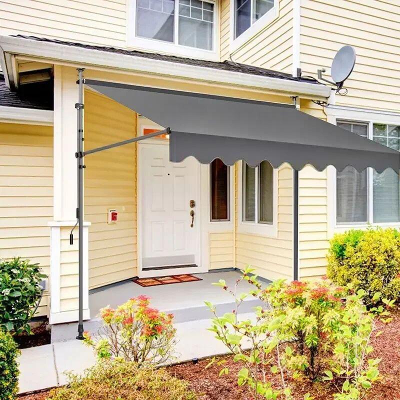 Terrace Sunshade Foldable and Retractable Sunshade Rain and Sun Protection Side Sunshade Eaves Outer Door Canopy Awning