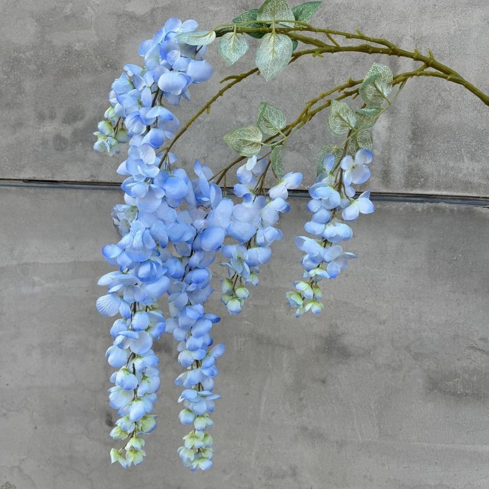 6 Forks Artificial Wisteria Flowers Purple Fake Flower String Wedding Decoration