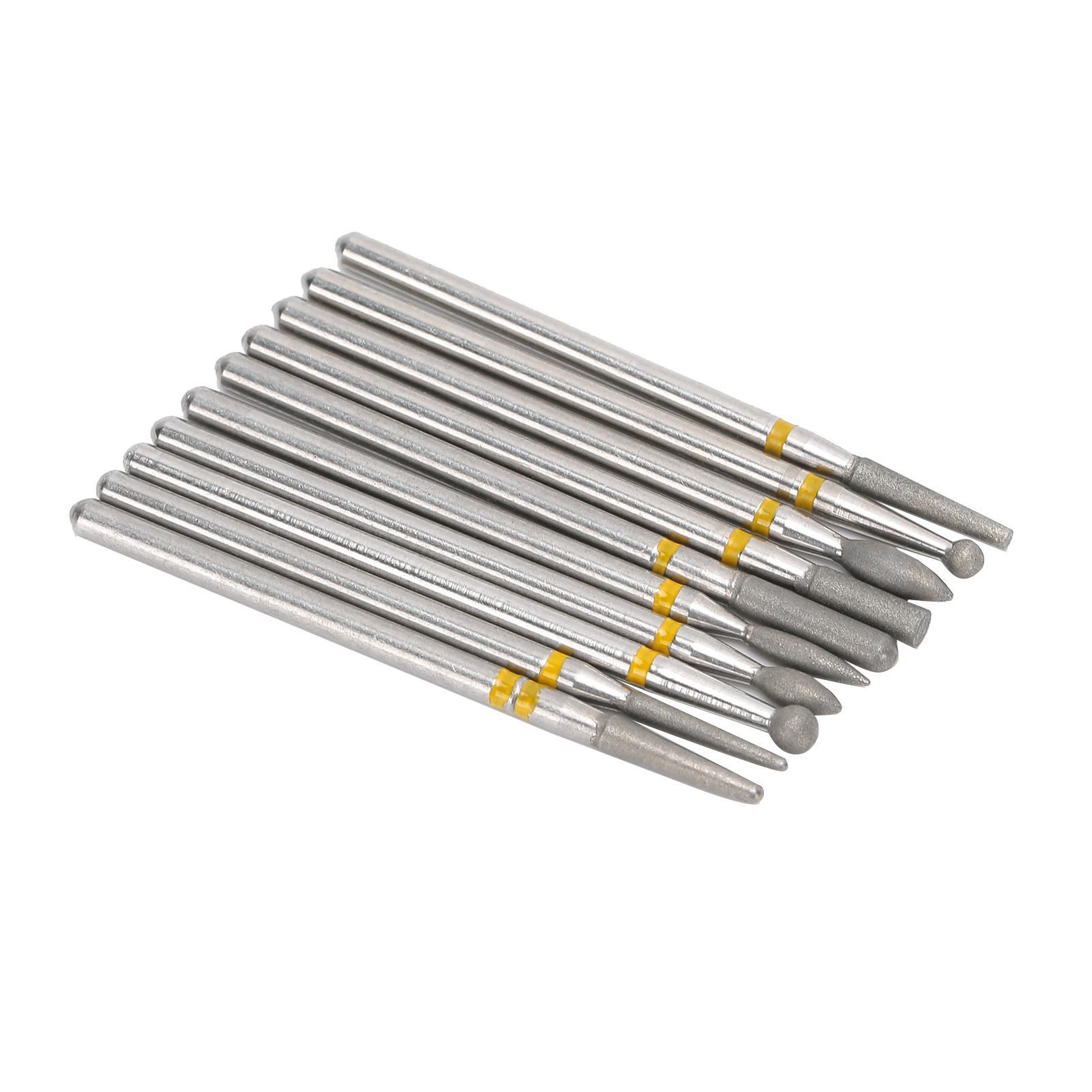 

10Pcs Nail Drill Bits Milling Burr Grinder Multi Shape Removal Polishing Manicure Tools