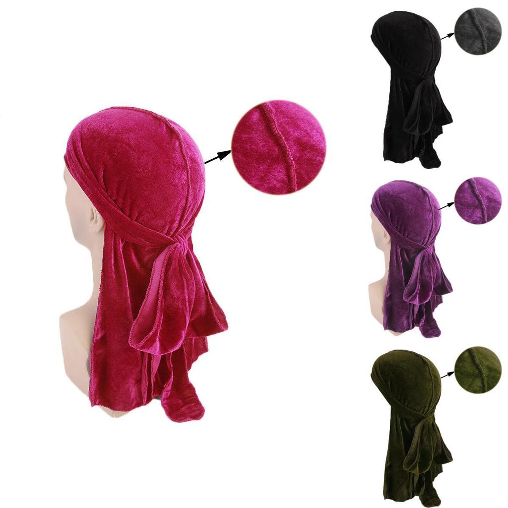 Classic And Versatile Velvet Doo Durag Headwear For Men And Women