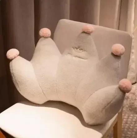 Crown Shape Pillow Office Lunch Rest Pillow Plush Fabric Detachable Washable Cushion Multi Functional Reading Headrest