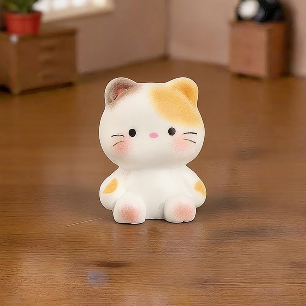6pcs Small Size Decorative Cat Statues Resin Cat Ornaments Cute Kittens Decorations  Gift