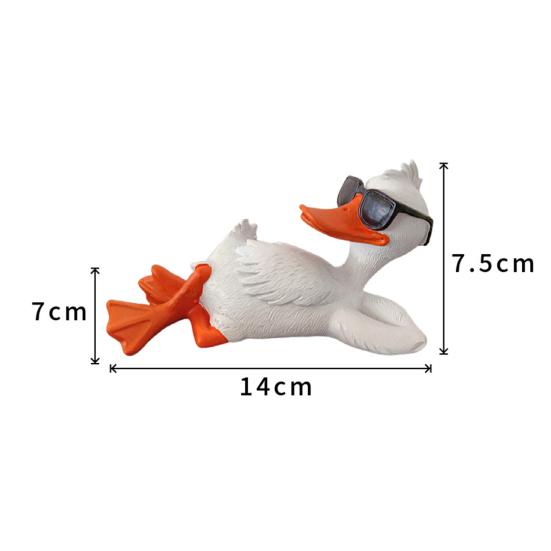 Duck Statue Funny Duck Sculpture with Sunglasses Waterproof Outdoor Lawn Ornament Resin Garden Decor