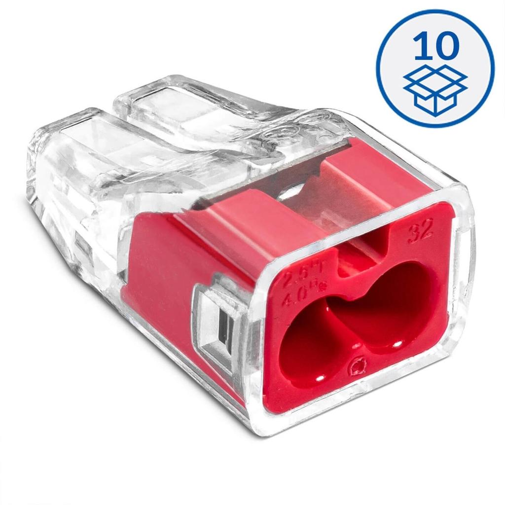 Quick connector SCP2 B10 transparent/red (pack = 10 pcs.)