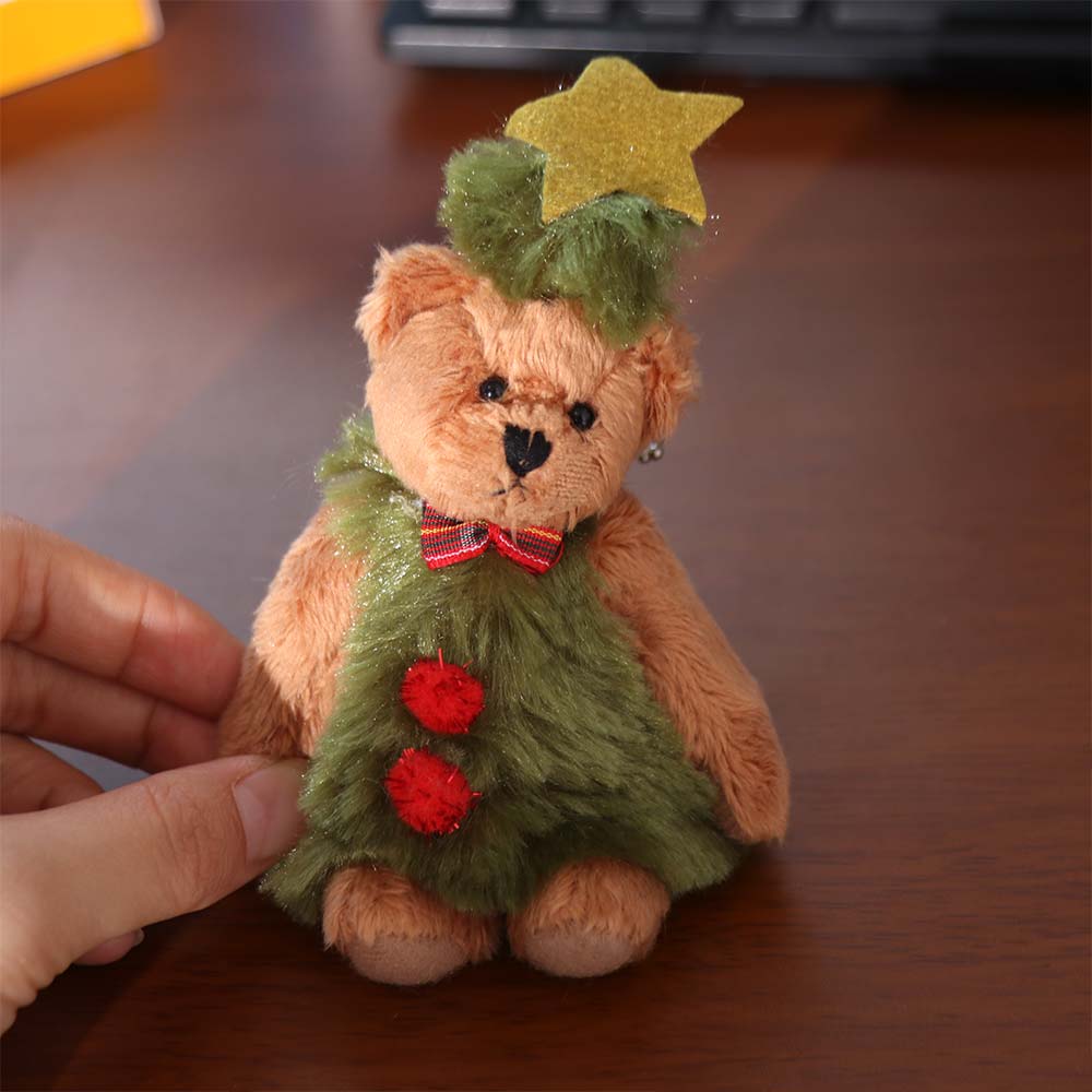 Bear Shaped Christmas Plush Bear Cartoon 3D Stuffed Animals Bear Toy  Festive Decoration