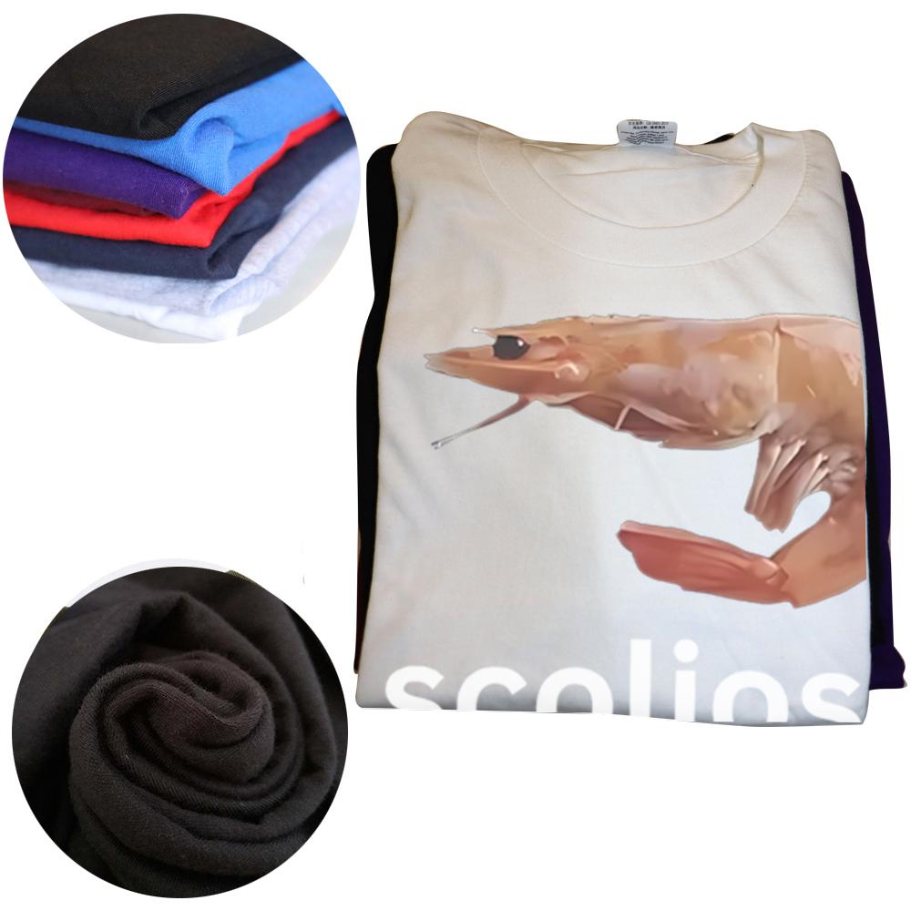 2025 Scoliosis Funny Shrimp Meme Graphic T-shirts Men Women's Fashion Casual Tshirt 100% Cotton Loose Oversized T Shirt