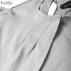 ZANZEA Two Piece Suit Women Cold Shoulder Long Sleeve Irregular Blouse and Pants Sets
