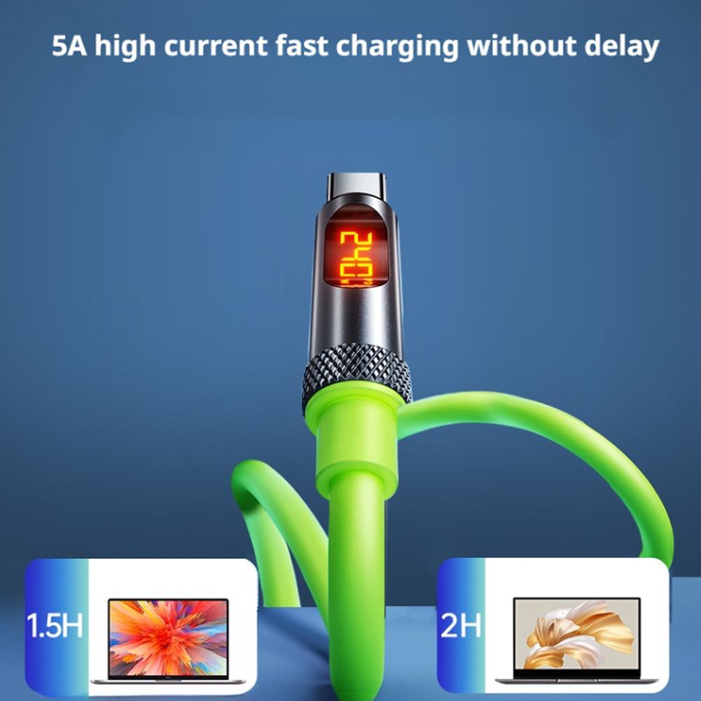 240W Super Fast Charging Dual Type-C Car Data Cable 1.2m/2m Intelligent Digital Display Thick Core Anti Interference Car Chargin