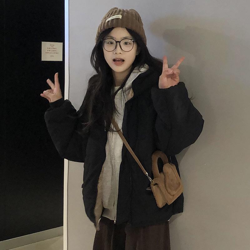 2025 Bread Jacket Thickened Padded Jacket Harajuku BF Style Cotton Jacket Student Loose Jacket New Fall and Winter Plus Size Women's Clothing