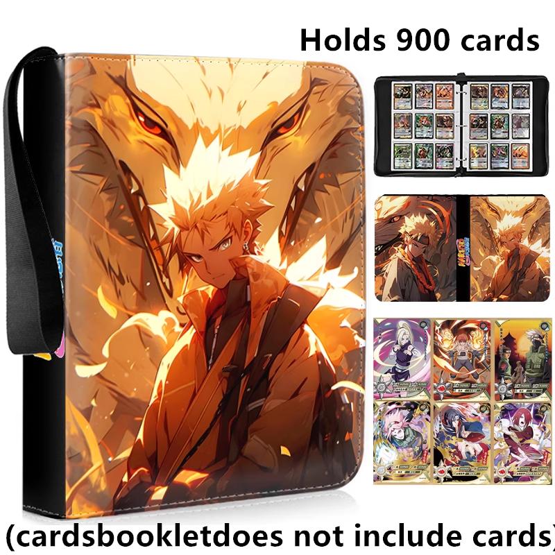 400pcs/900pcs Naruto Card Album Book Folder 4/9 Card Slots Collections Zipper Double Pocket Zipper Card Binder Holder
