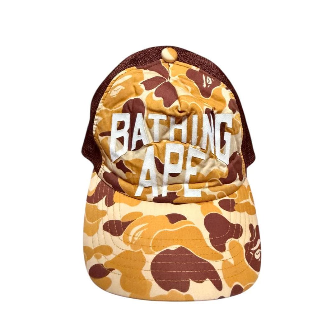 Used [Rare Early] Ape Trucker Cap Camouflage Made in Japan Mesh Cap