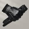 Winter PU Leather Plus Velvet Warm Gloves Men's Windproof Cycling Gloves Touch Screen Waterproof Gloves Cold-proof Warm Gloves