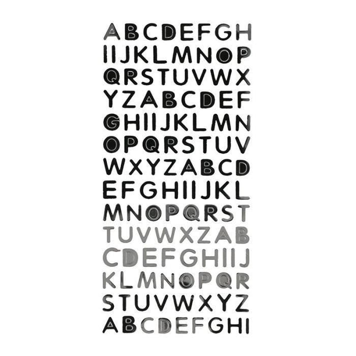 Autocollant - ARTEMIO - Alphabet - Argenté - 1 cm - Classique - Intemporel