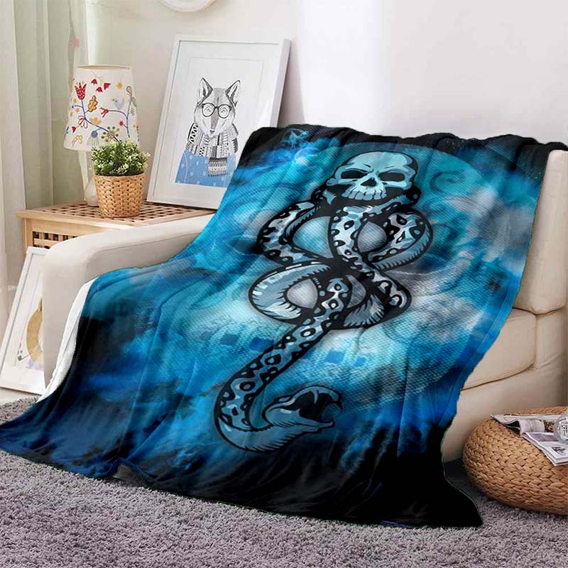 Hogwarts Full Moon Line Art Blanket Harry Potter Cartoon Flannel Blanket Throw Blanket Soft Children Banket Fan Blanket