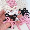 10PCS Pink Bow Embroidery Patches Iron On Patches For Clothing Cartoon Cute Pink Patches On Clothes Kids Stickers DIY Applique