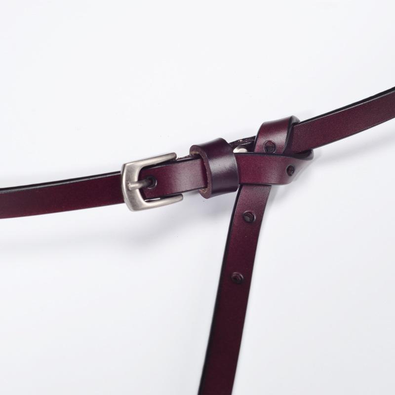 Women's Genuine Leather Thin Belt - Simple, Versatile, Soft Cowhide for Dresses and Jeans