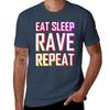 Eat Sleep Rave Repeat Tshirt Casual Loose Short Sleeve Tee For Unisex