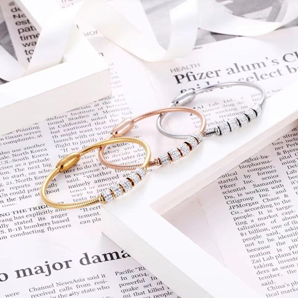 Stainless Steel Woman Bracelet Magnetic Clasp Snake Bone Bracelet Simple Men Bangles  Jewelry Gift