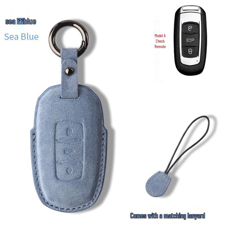 Luxurious Suede Key Case for Geely Panda Mini - Unisex Full Coverage Shell