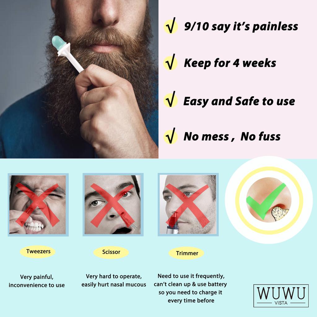 WUWUVISTA Vosková tyčinka do nosu 10.,60.,120ks Víceúčelová vosková tyčinka Nos Vousy Obočí Tyčinka na odstranění chloupků Sada nástrojů na odstranění chloupků Bezpečné s včelím voskem