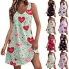Women's Casual Fashion Valentine's Day Love Heart Printed Dress With Pockets