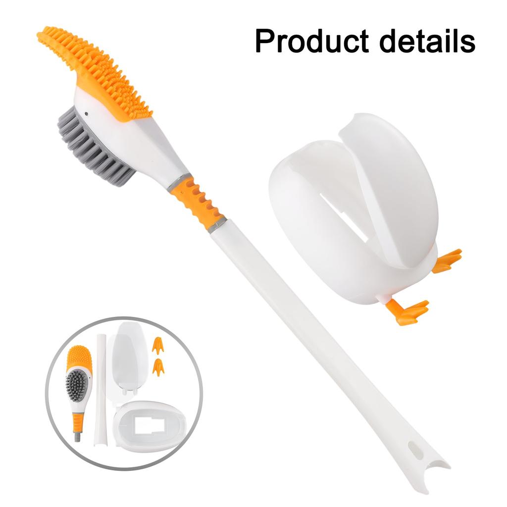 1 Set Wall Mounted Toilet Brush Duck Silicone Toilet Brush Set 360° Deep Clean Easy Storage Bathroom Accessories