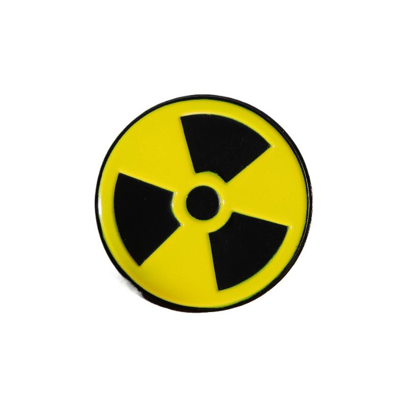Creative Radiation Logo Brooch Personalized Versatile Round Chemical Element Metal Brooch Clothing Bag Accessories