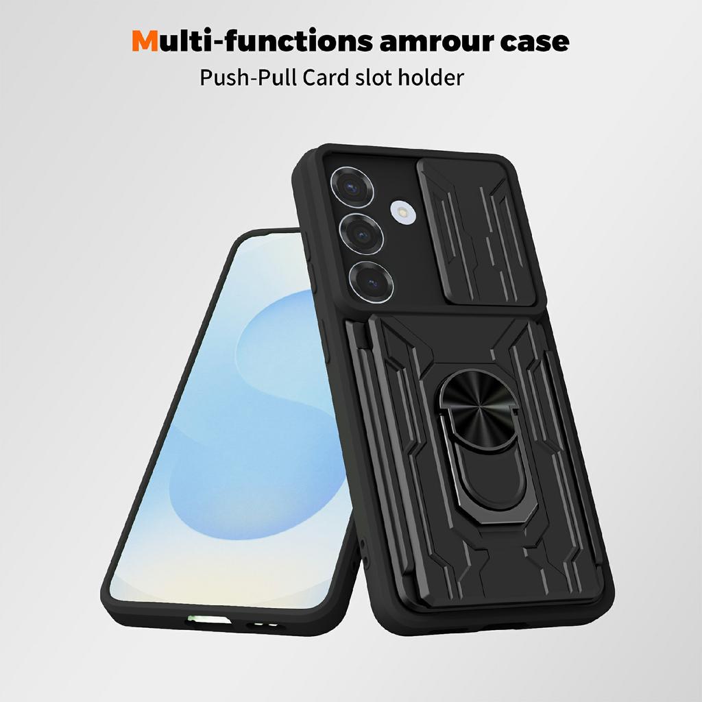 For Samsung Galaxy A37 5G Case PC + TPU Kickstand Phone Back Cover with Camera Slider