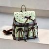Dual Shoulder Bag, Niche Backpack, Simple Checkered Schoolbag, English Style Women's Bag